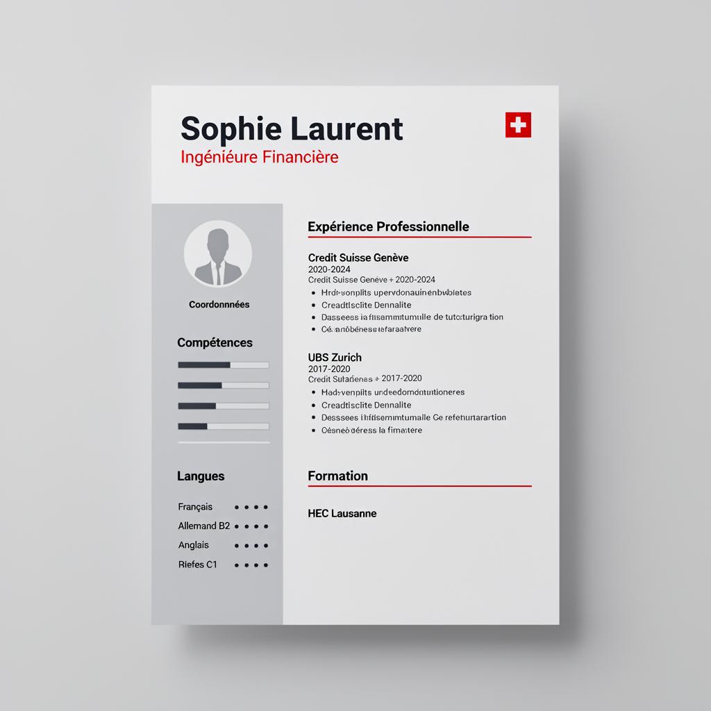 Aperçu : CV au format helvétique
